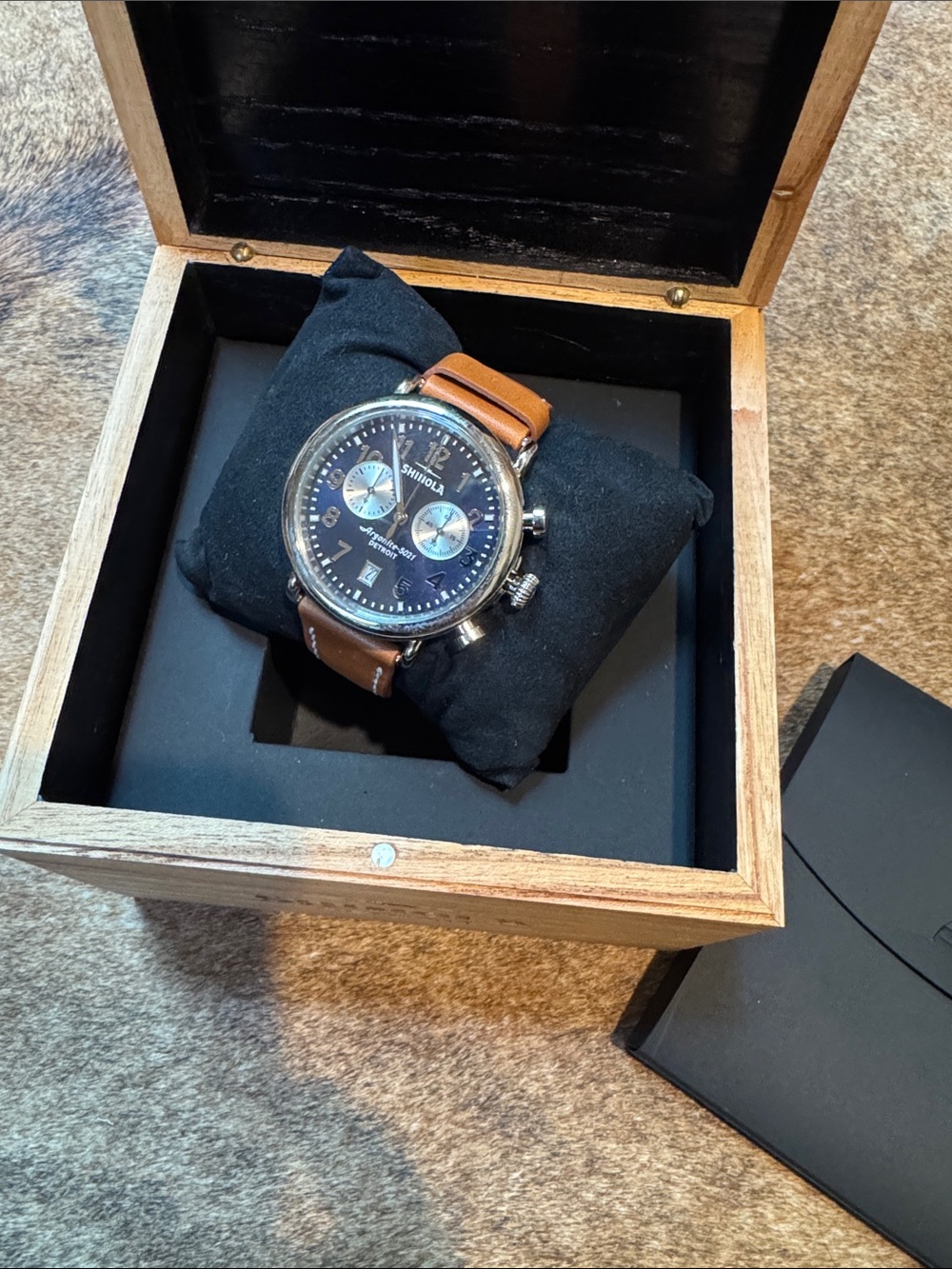 Shinola RUNWELL CHRONOGRAPH WATCH with Cognac Leather Strap